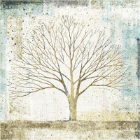 Solitary Tree Collage -Paper Art-38"x38"