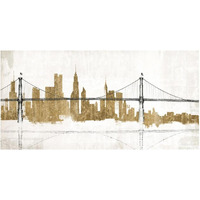 Bridge and Skyline Gold -Paper Art-50"x26"