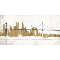 Bridge and Skyline Gold -Paper Art-62"x32"