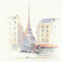 Paris Morning Crop -Paper Art-20"x20"