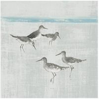 Sandpipers Square I Gray -Paper Art-26"x26"