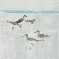 Sandpipers Square I Gray -Paper Art-32"x32"