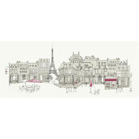 World Cafe II Paris Pink -Paper Art-32"x14"