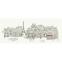 World Cafe II Paris Pink -Paper Art-42"x18"