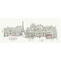 World Cafe II Paris Pink -Paper Art-52"x22"