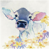 Bessie with Flowers -Paper Art-32"x32"