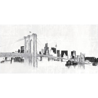 Skyline Crossing Silver -Paper Art-50"x26"