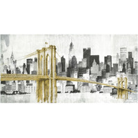 New York Skyline I Yellow Bridge no Words -Paper Art-62&quotx32"