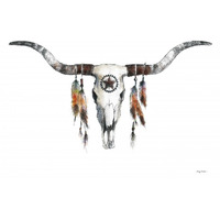 Longhorn -Paper Art-26"x20"