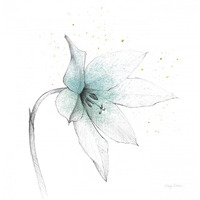 Teal Graphite Flower VIII -Paper Art-42"x42"