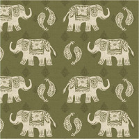 Woodcut Elephant Patterns -Paper Art-38"x38"