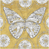 Color my World Butterfly I Gold -Paper Art-32"x32"