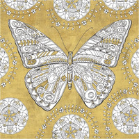 Color my World Butterfly I Gold -Paper Art-38"x38"