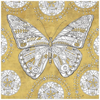 Color my World Butterfly I Gold -Paper Art-42"x42"