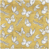 Color my World Butterfly Pattern Gold -Paper Art-32"x32"