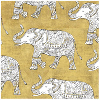 Color my World Elephant Pattern Gold -Paper Art-42"x42"