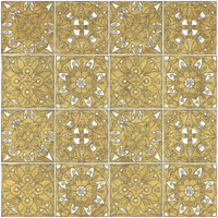 Color my World Mexican Tiles Pattern Gold -Paper Art-38"x38"