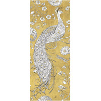 Color my World Ornate Peacock II Gold -Paper Art-26"x62"