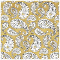 Color my World Paisley Pattern Gold -Paper Art-20"x20"