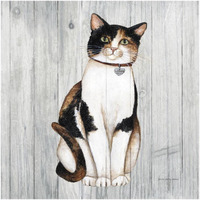 Country Kitty III on Wood -Paper Art-42"x42"