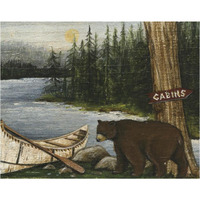 Northwoods Bear Crop -Paper Art-37"x30"