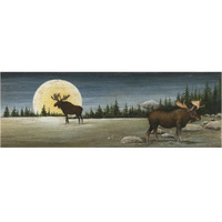 North Woods Moose Crop -Paper Art-38"x14"