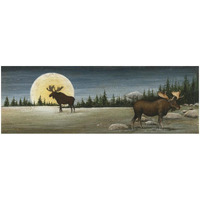 North Woods Moose Crop -Paper Art-56"x20"