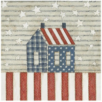 Americana Quilt V -Paper Art-20"x20"