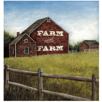 Weathered Barns Red with Words -Paper Art-40"x42"