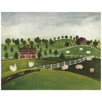 A Day at the Farm I Bright -Paper Art-42"x32"