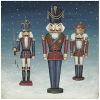 Soldier Nutcrackers Snow -Paper Art-20&quotx20"