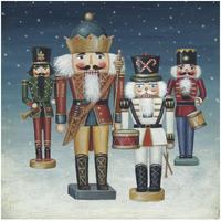 King Nutcrackers Snow -Paper Art-32"x32"