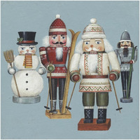 Skier Nutcrackers -Paper Art-42"x42"