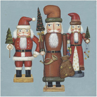 Santa Nutcrackers -Paper Art-20"x20"