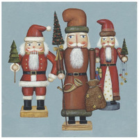 Santa Nutcrackers -Paper Art-26"x26"