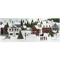 Christmas Valley Village Crop -Paper Art-52"x22"