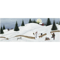 Christmas Valley Snowman Crop -Paper Art-62"x26"