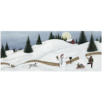 Christmas Valley Snowman Crop -Paper Art-77"x32"