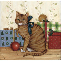 Christmas Kitty II -Paper Art-38"x38"