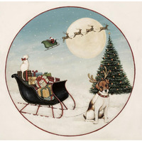 Merry Lil Sleigh -Paper Art-38"x38"