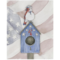 Americana Birdhouse I -Paper Art-22"x26"