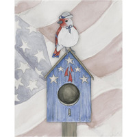 Americana Birdhouse I -Paper Art-30"x37"