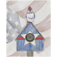 Americana Birdhouse IV -Paper Art-18"x22"