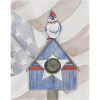 Americana Birdhouse IV -Paper Art-30"x37"