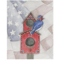 Americana Birdhouse V -Paper Art-22"x26"