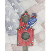 Americana Birdhouse V -Paper Art-24"x30"