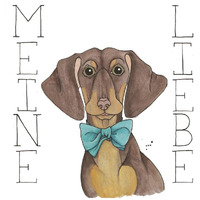 Puppy Love Dachshund Color -Paper Art-20"x20"