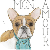 Puppy Love Frenchie Color -Paper Art-20"x20"