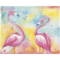 Bright Flamingos II -Paper Art-22"x18"