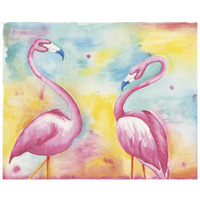 Bright Flamingos II -Paper Art-26"x22"